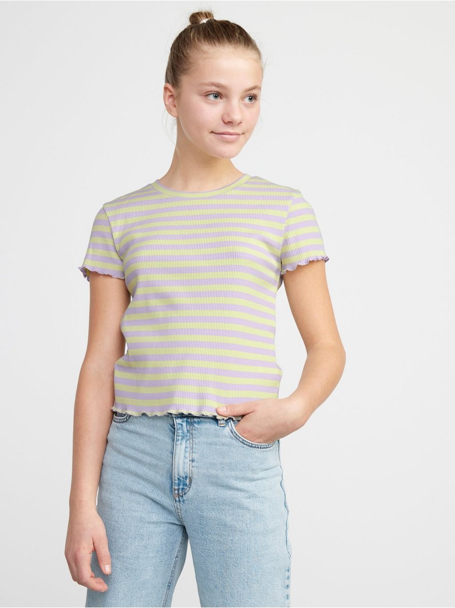 Majica – Ribbed top with curly hem