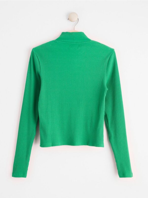 Ribbed long sleeve turtleneck top - 8532023-7021