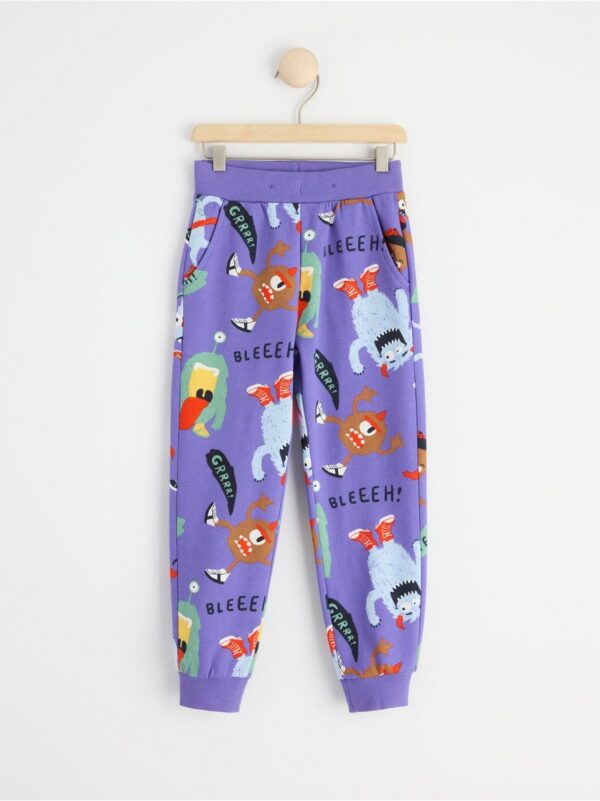 Trousers with monsters and brushed inside - 8533616-1198