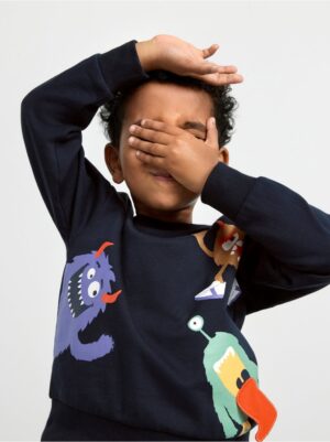 Sweatshirt with monsters and brushed inside - 8533619-2521