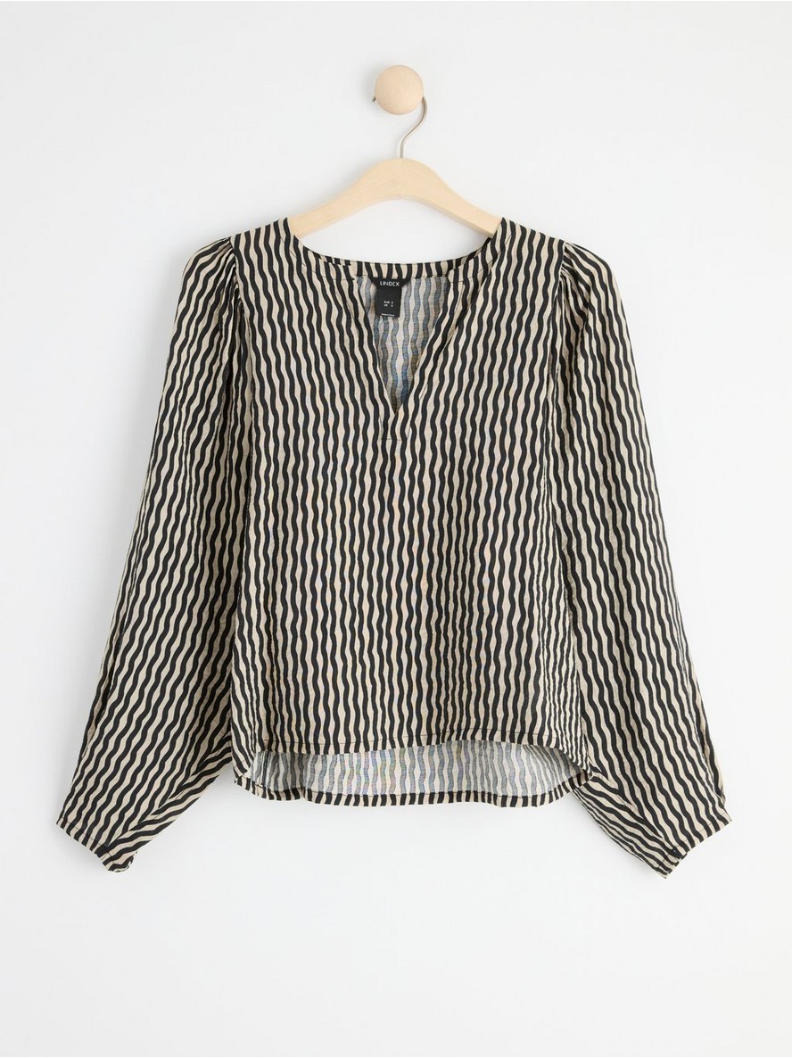 Bluza – Patterned blouse with puff sleeves