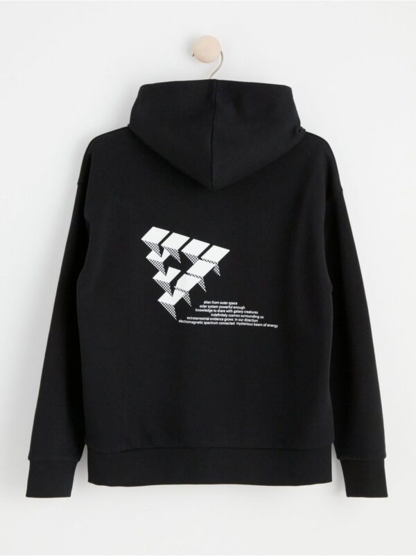 Hoodie with print at back - 8536224-80