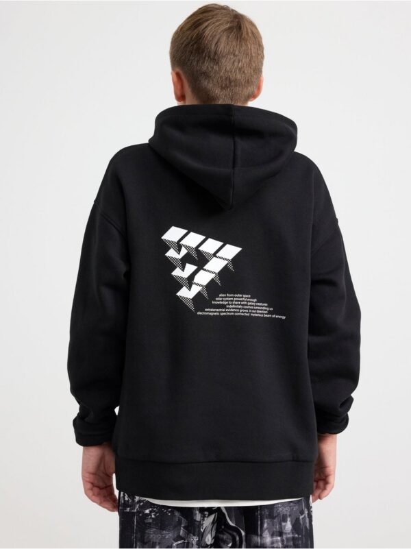 Hoodie with print at back - 8536224-80