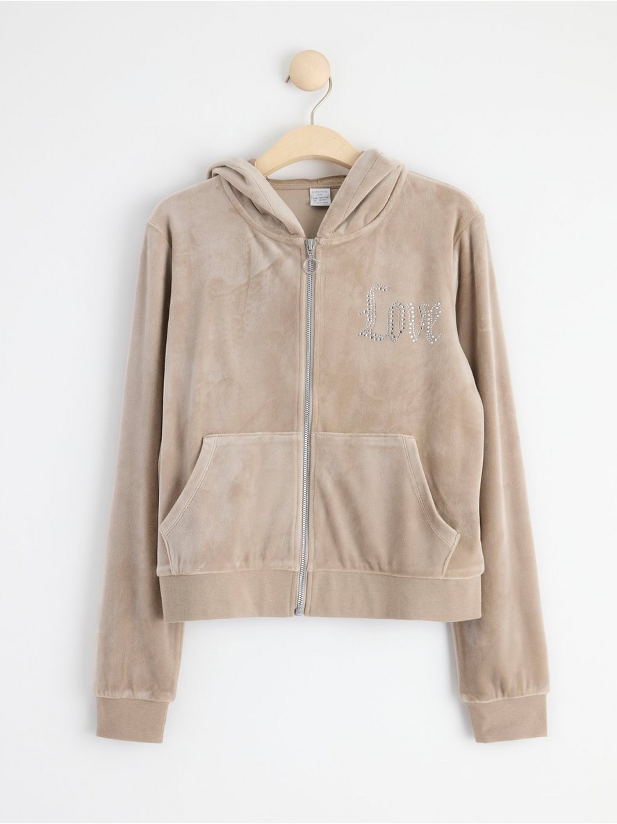 Dukserica – Velour zip hoodie