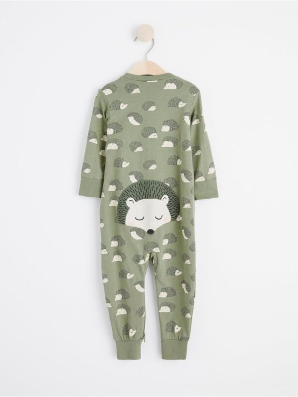 Pyjamas with hedgehogs and back appliqué - 8543246-9560