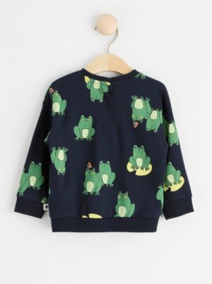 Sweatshirt with brushed inside and frogs - 8545021-2521