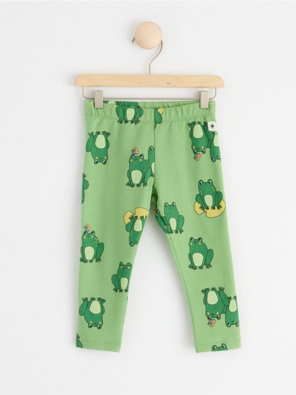 Leggings with brushed inside and frogs - 8545504-1588