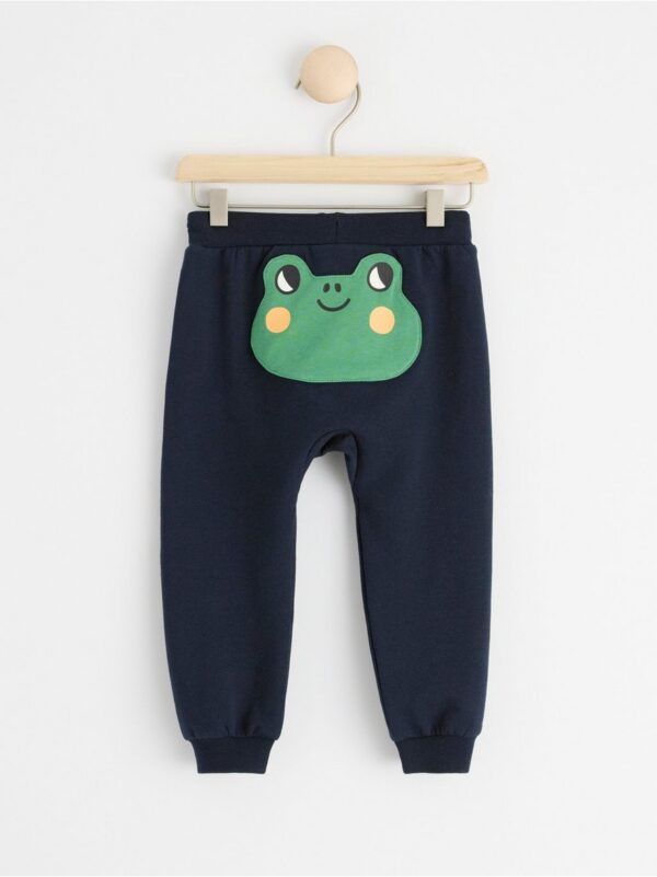 Trousers with frog appliqué to back - 8545505-2521