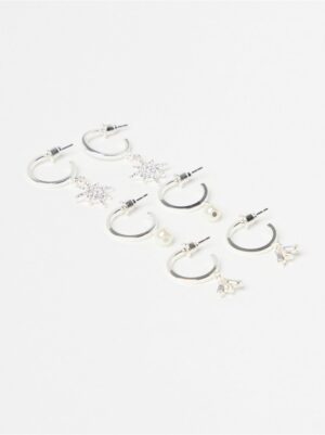 3-pack small hoop earrings - 8546986-10