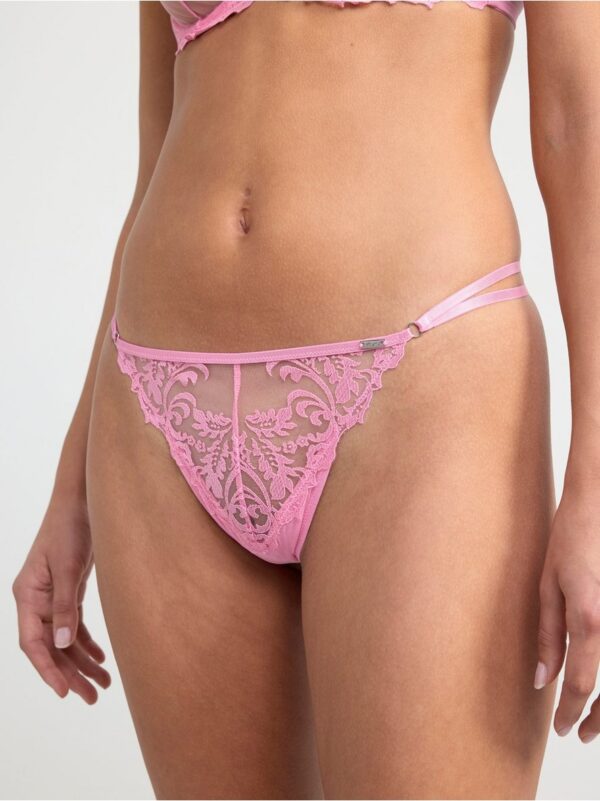 Thong low waist with lace - 8433704-1097