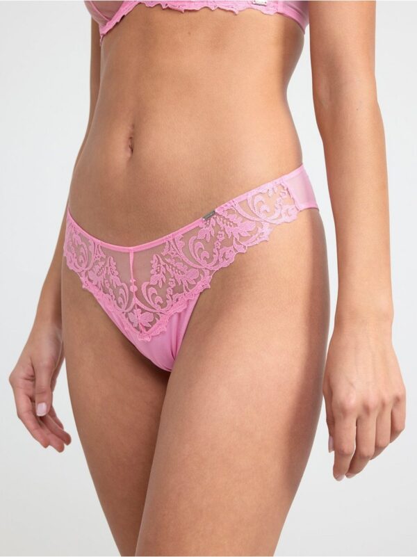 Brazilian briefs regular waist with lace - 8433715-1097
