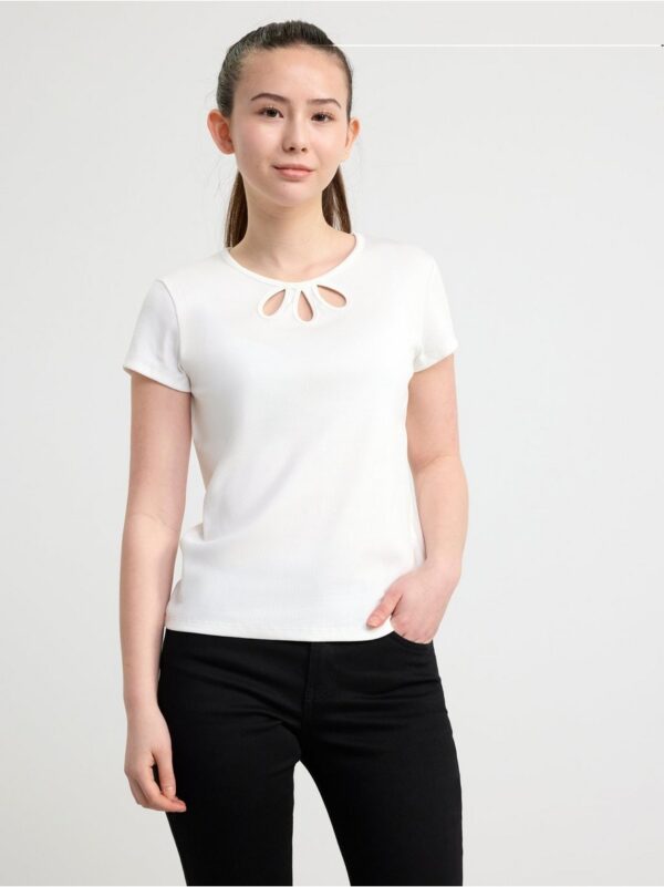 Ribbed short sleeve top - 8493918-300