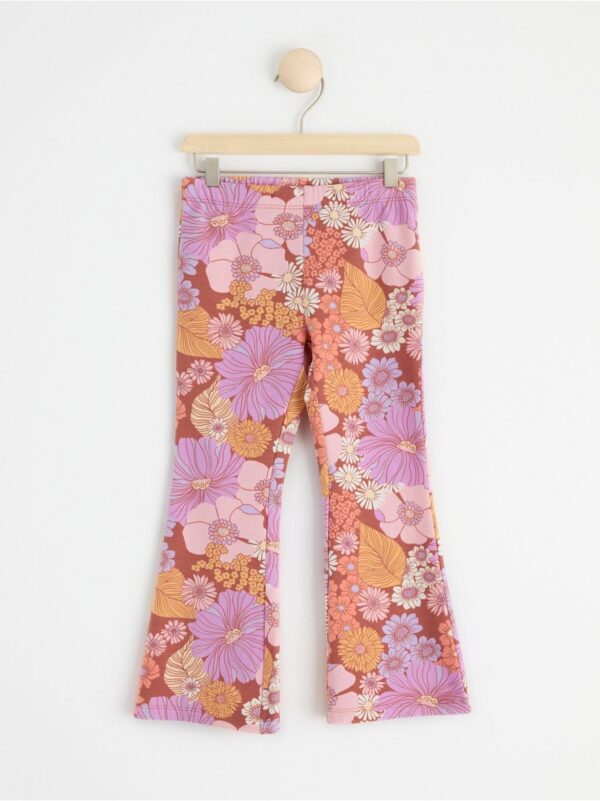 Leggings with flowers and brushed inside - 8519265-2486