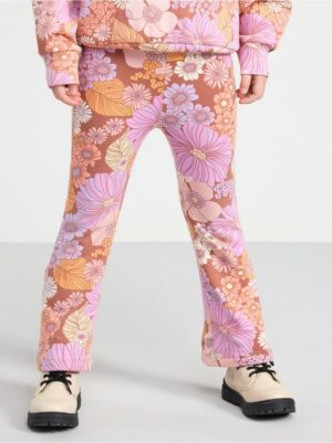 Leggings with flowers and brushed inside - 8519265-2486