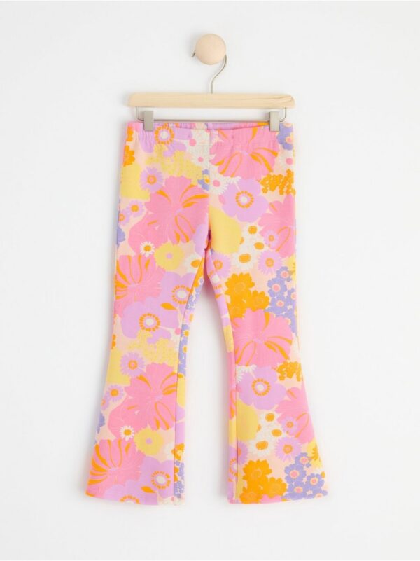 Leggings with flowers and brushed inside - 8519265-5848
