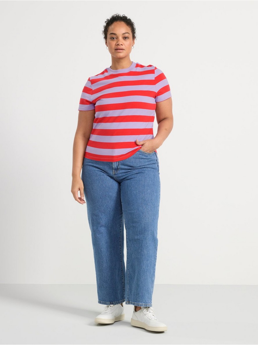 Short sleeve top with stripes - 8528641-5085