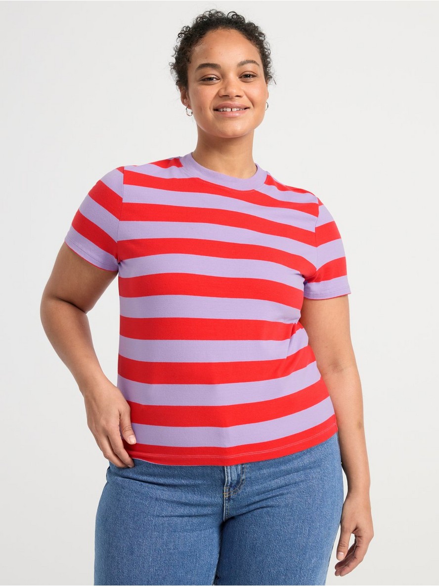 Short sleeve top with stripes - 8528641-5085