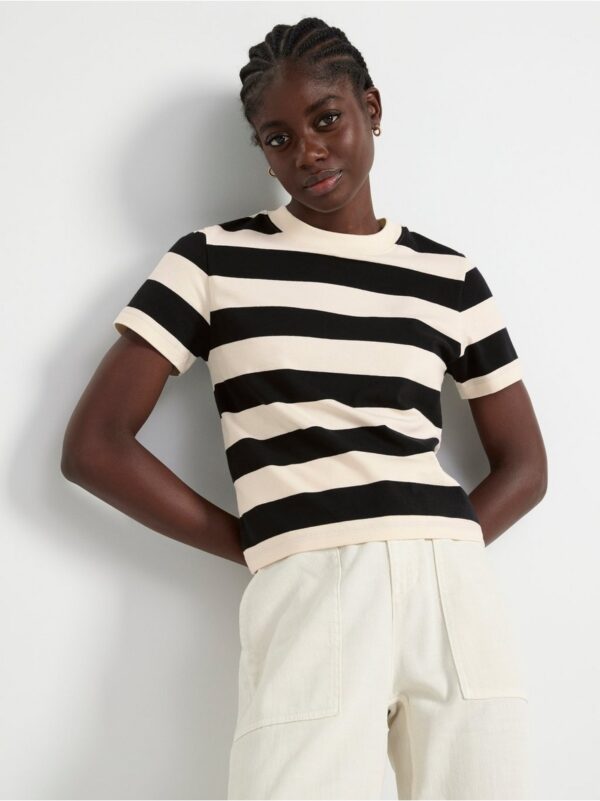 Short sleeve top with stripes - 8528641-80