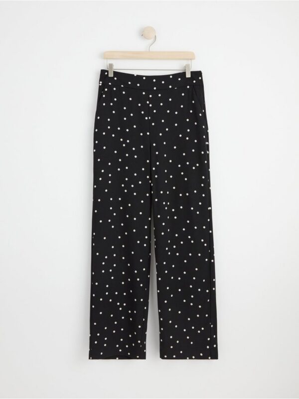 Straight trousers with high waist and dots - 8532610-80