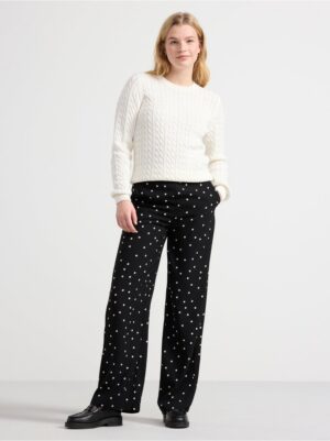 Straight trousers with high waist and dots - 8532610-80
