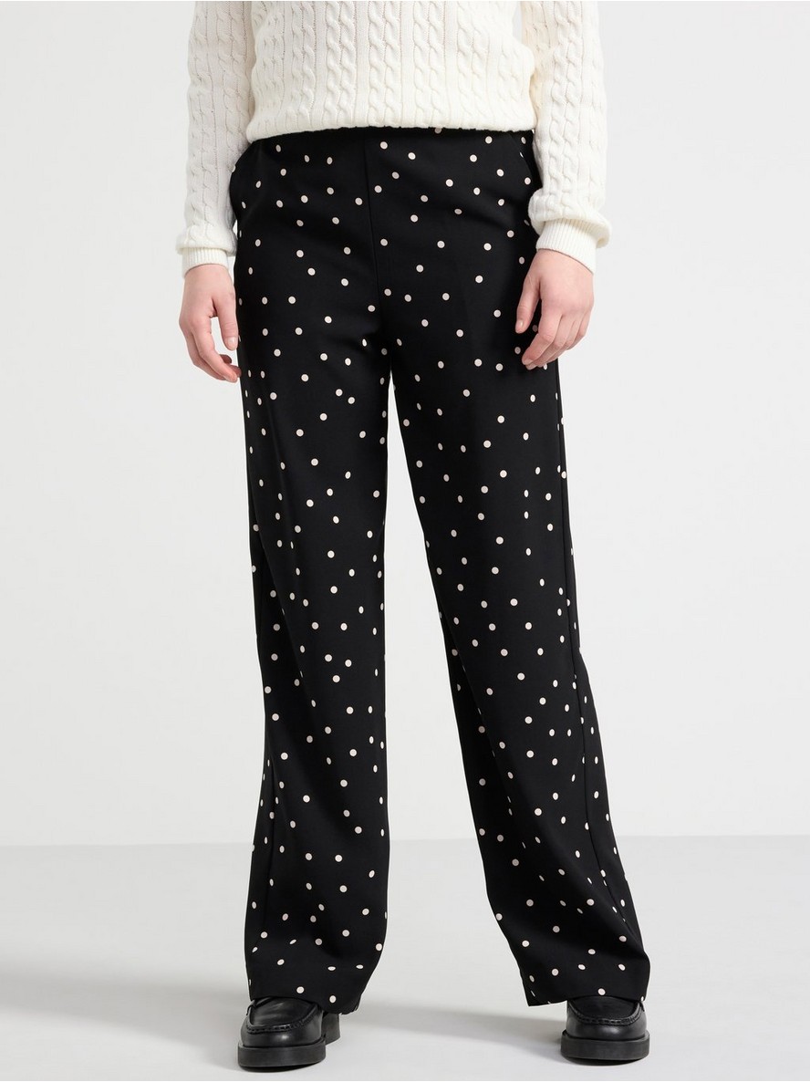 Pantalone – Straight trousers with high waist and dots