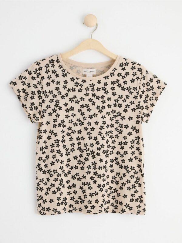 Short sleeve top with flowers - 8534508-8399