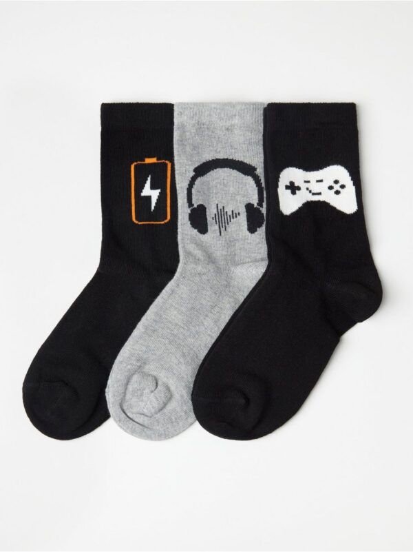 3-pack socks with gaming motif - 8538910-80