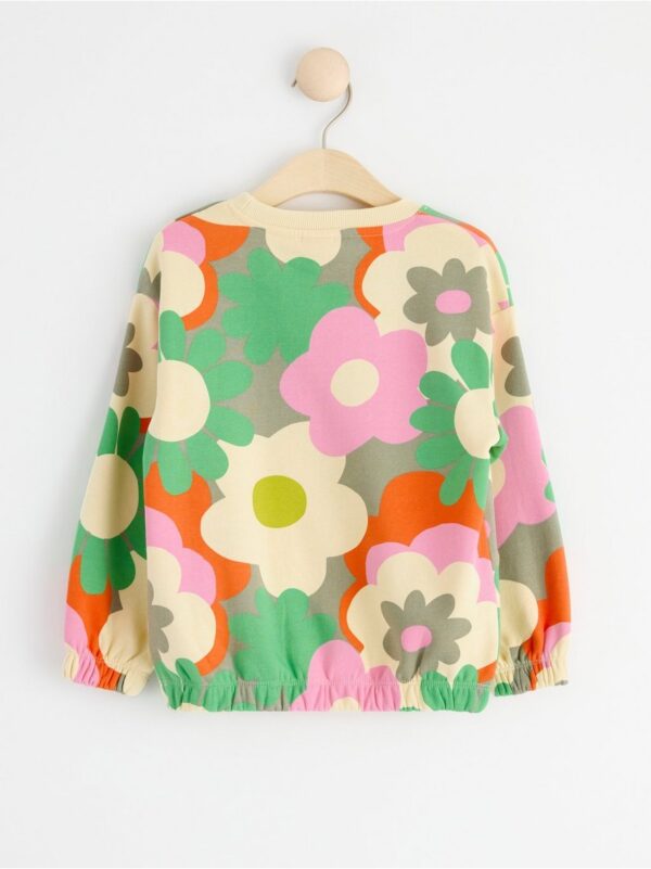 Sweatshirt with flowers and brushed inside - 8543234-6901
