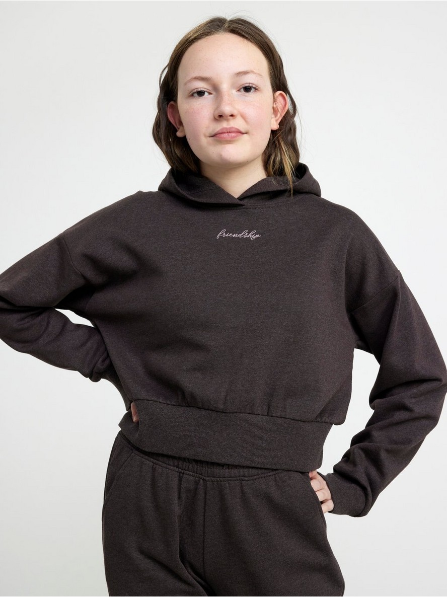 Dukserica – Cropped sweatshirt with brushed inside