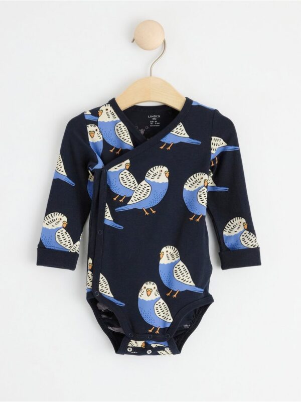 Wrap bodysuit with budgies - 8551982-2521