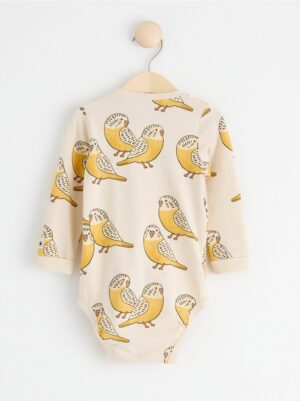 Long sleeve bodysuit with budgies - 8551983-1230