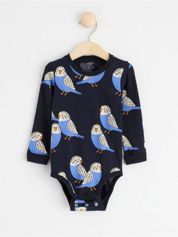 Long sleeve bodysuit with budgies - 8551983-2521
