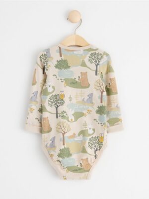 Long sleeve bodysuit with forest animals - 8552052-1230
