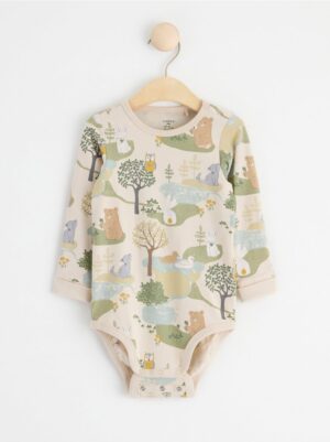 Long sleeve bodysuit with forest animals - 8552052-1230