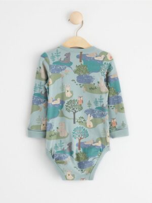 Long sleeve bodysuit with forest animals - 8552052-7682