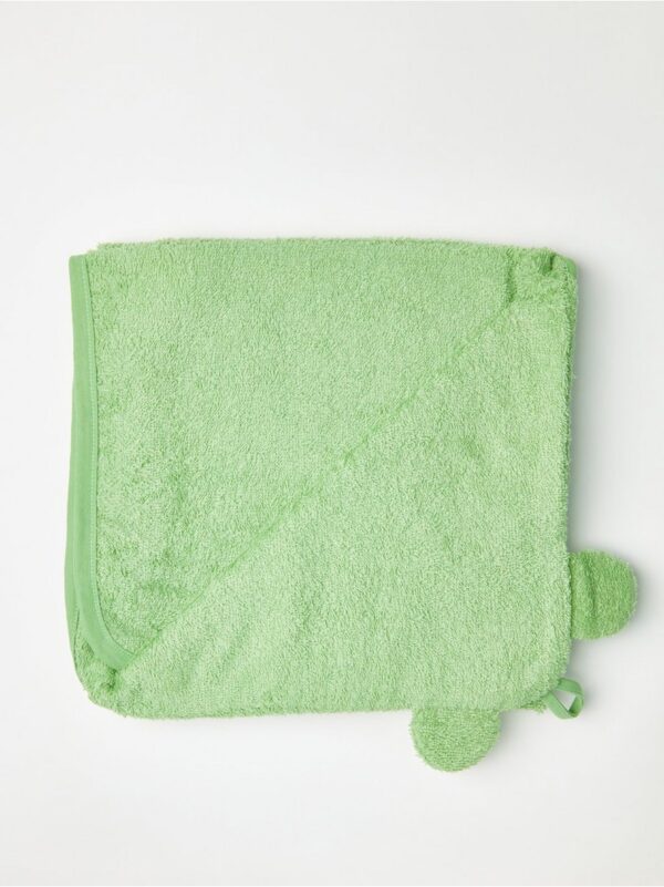 Terry bath towel with frog hood - 8552647-1588