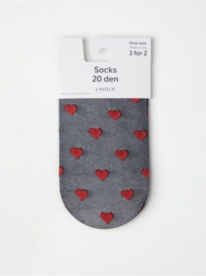 20 denier socks with hearts - 8553917-80