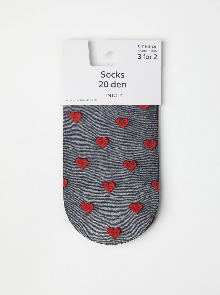 Carape – 20 denier socks with hearts