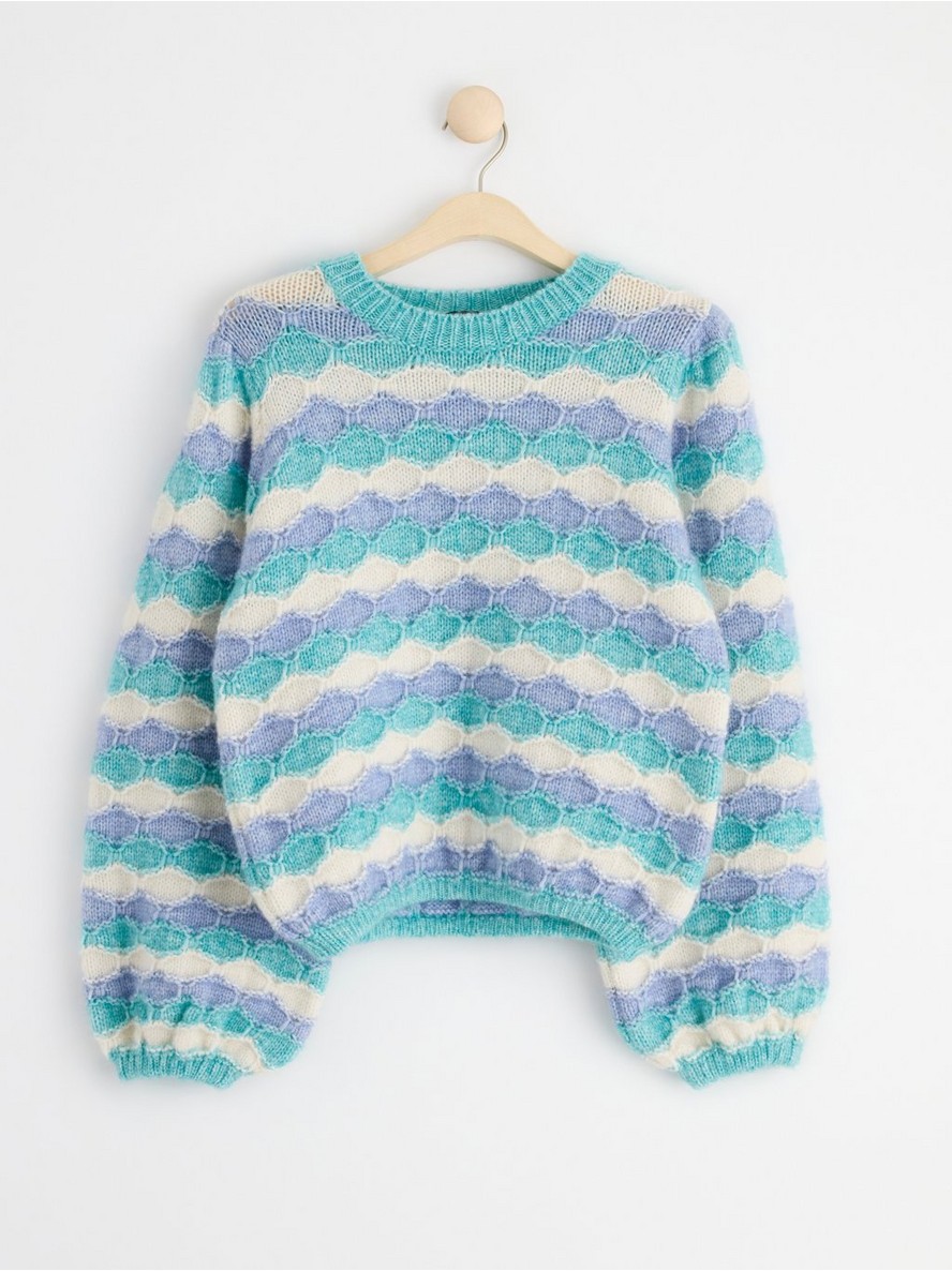 Dzemper – Pattern knit jumper with stripes