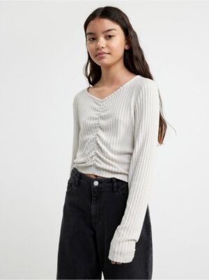 Ribbed top with gathering - 8573425-9805