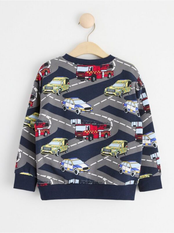 Sweatshirt with cars and brushed inside - 8576756-2521