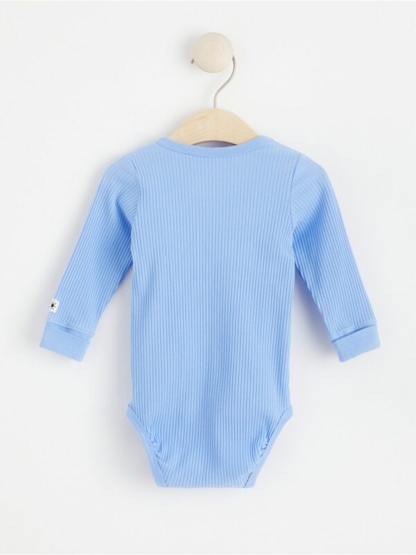 Ribbed wrap bodysuit with long sleeves - 8002778-7483
