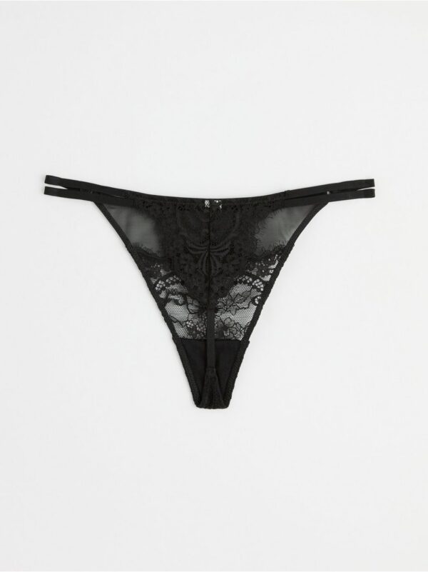 ella m – Thong low waist with mesh and lace - 8456053-80