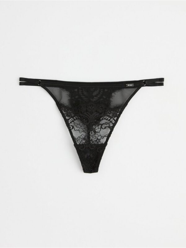 ella m – Thong low waist with mesh and lace - 8456053-80