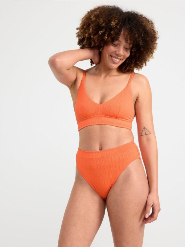 High waist bikini bottom with crinkled texture - 8492832-4362