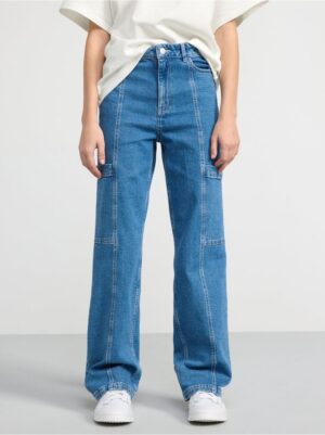 VANJA Wide high waist jeans in carpenter style - 8496122-791