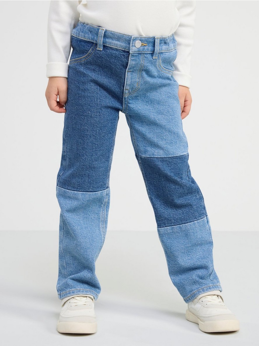 Pantalone – STINA Straight regular waist jeans with patchwork