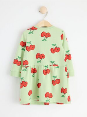 Sweatshirt dress with cherry hearts - 8528682-1544