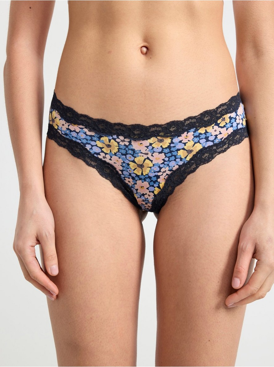 Gacice – Brazilian low waist briefs with high leg cut and flowers