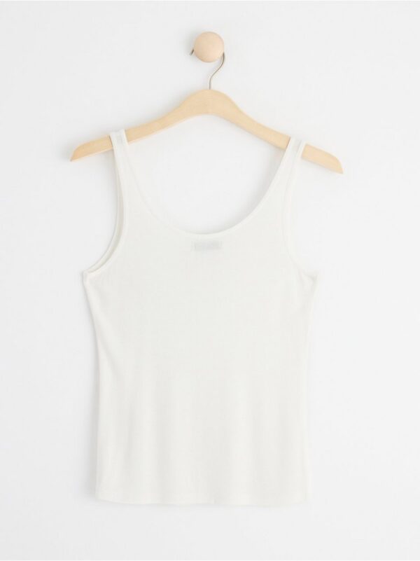 Ribbed tank top with button placket - 8543707-300